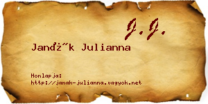 Janák Julianna névjegykártya